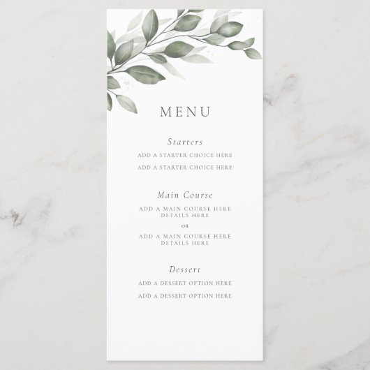 Delicate Greenery-menukaart Menu (Voorkant)