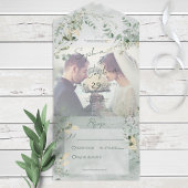 Delicate Greenery Modern Photo No Dinner All In One Uitnodiging