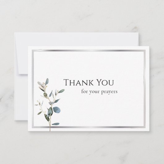 Delicate Greenery Orthodox Christelijke begrafenis Bedankkaart (Voorkant)