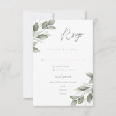 Delicate Greenery Rsvp met menuopties (Voorkant)