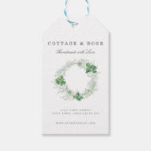 Delicate Greenery Shabby Cottage Wreath Cadeaulabel (Voorkant)