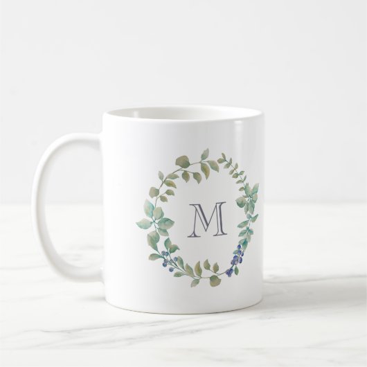 Delicate Greenery | Waterverf Wreator en Monogram Koffiemok (Links)