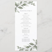 Delicate Greenery Wedding Programme Programmakaart (Achterkant)