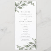 Delicate Greenery Wedding Programme Programmakaart (Voorkant)
