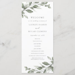 Delicate Greenery Wedding Programme Programmakaart