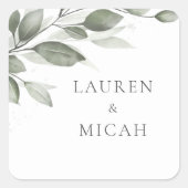Delicate Greenery Wedding Sticker (Voorkant)
