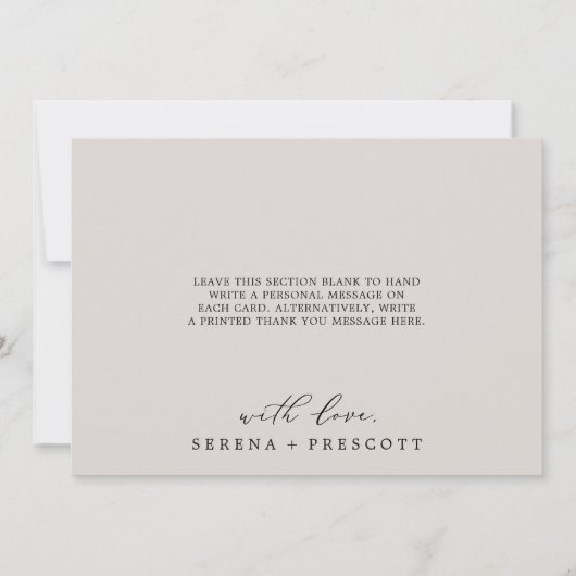 Delicate Greige Marry Kerstbruiloft Dank je Feestdagenkaart (Achterkant)