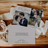 Delicate Greige Marry Kerstbruiloft Dank je Feestdagenkaart