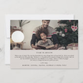 Delicate Greige Zalig Kerstmis 4 Foto Nieuwsbrief Feestdagenkaart (Achterkant)