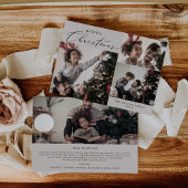 Delicate Greige Zalig Kerstmis 4 Foto Nieuwsbrief Feestdagenkaart