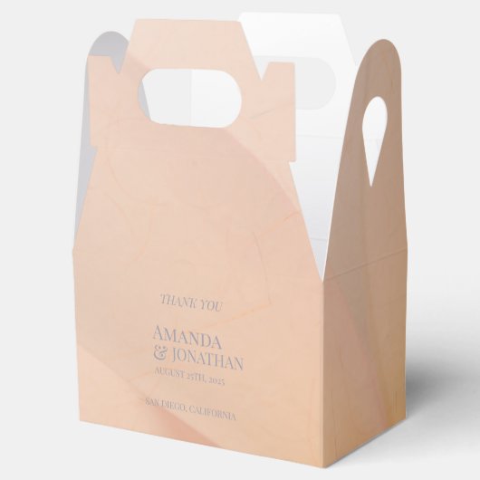 Delicate Grey Calligraphy Bruine Doos Bedankt Bedankdoosjes (Geopend)