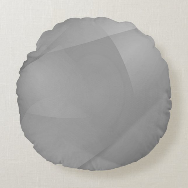 Delicate Grijze Plooien Rond Kussen (Voorkant)