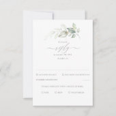 Delicate groen en gouden bruiloft RSVP (Voorkant)