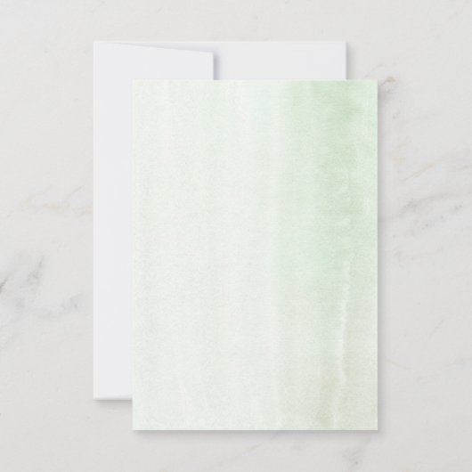 Delicate groen en gouden bruiloft RSVP (Achterkant)