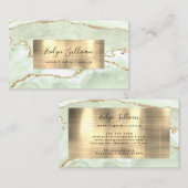 delicate groene Agaat Visitekaartje (Voorkant / Achterkant)