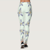 Delicate groene bloemblaadjes patroon leggings (Achterkant)