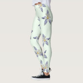 Delicate groene bloemblaadjes patroon leggings (Links)