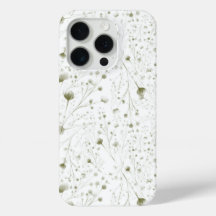 Delicate Groene Bloemen iPhone Case met Soft Botan