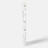 Delicate Groene Bloemen iPhone Case met Soft Botan (Achterkant / Links)