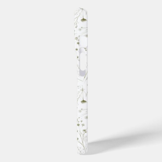 Delicate Groene Bloemen iPhone Case met Soft Botan (Achterkant / Links)
