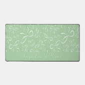 Delicate groene Coquette Bows Bureaumat (Voorkant)