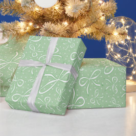 Delicate groene Coquette Bows Cadeaupapier