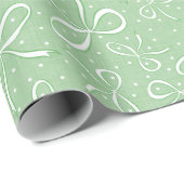 Delicate groene Coquette Bows Cadeaupapier (Rol Hoek)
