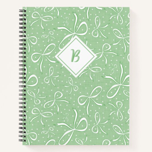 Delicate groene Coquette Bows Notitieboek (Voorkant)