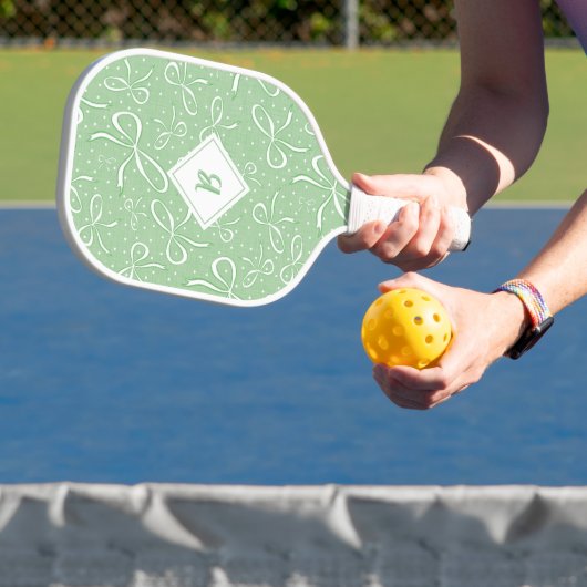Delicate groene Coquette Bows Pickleball Paddle (Insitu)