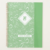 Delicate groene Coquette Bows Planner (Voorkant)