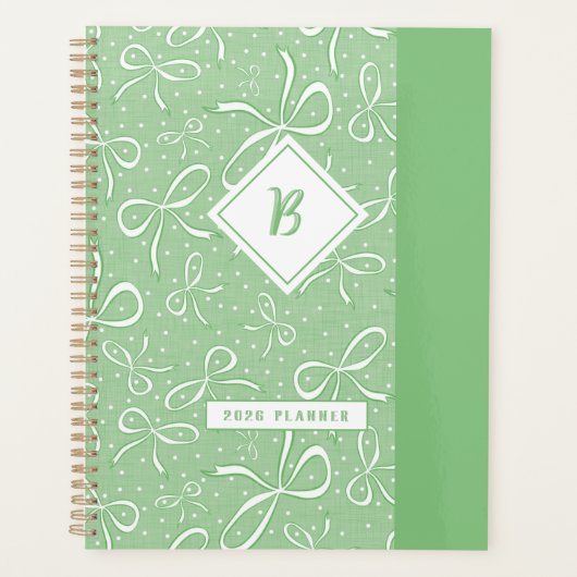 Delicate groene Coquette Bows Planner (Voorkant)