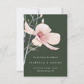 Delicate Groene Magnolia Bruiloft Save the Date Kaart (Voorkant)