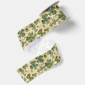 Delicate groene shamrocks naadloos satijnen lint (Achterkant)