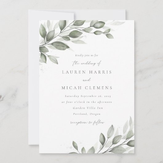 Delicate Groene Tinten Kaart (Voorkant)