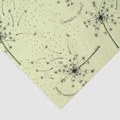 Delicate Groene Wildbloem Paardebloem Kisses Bloem Tissuepapier (Detail)