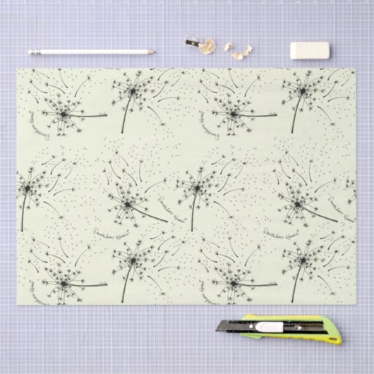 Delicate Groene Wildbloem Paardebloem Kisses Bloem Tissuepapier (Craft)