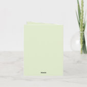 Delicate groene witte bloemenring gepersonaliseerd kaart (Achterkant)