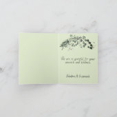 Delicate groene witte bloemenring gepersonaliseerd kaart (Binnen)