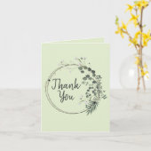 Delicate groene witte bloemenring gepersonaliseerd kaart (Gele Bloem)