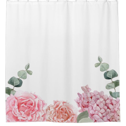 Delicate grote waterverf zacht bloemendouchegordij douchegordijn (Voorkant)