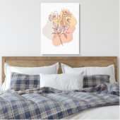 Delicate Hand getrokken bloemen op tak Canvas Afdruk (Insitu (Slaapkamer))