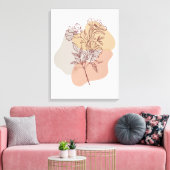 Delicate Hand getrokken bloemen op tak Canvas Afdruk (Insitu (Woonkamer))