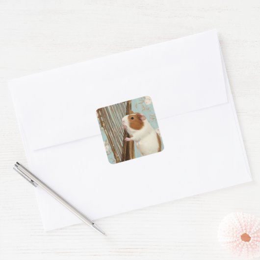 Delicate Harp Guinea Pig Sticker (Envelop)