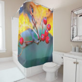 Delicate hawthorn-bessen in het najaar douchegordijn (In situ)