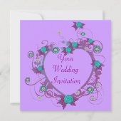 Delicate Heart Wedding Invitation Kaart (Voorkant)
