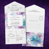 Delicate Helder Doorschijnend Blauw Bloemen Bruilo All In One Uitnodiging