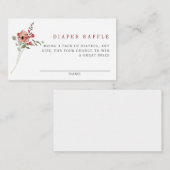 Delicate Herfst Bloemen Baby shower Luier Raffle Informatiekaartje (Voorkant / Achterkant)