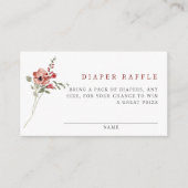Delicate Herfst Bloemen Baby shower Luier Raffle Informatiekaartje (Voorkant)