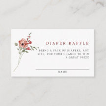 Delicate Herfst Bloemen Baby shower Luier Raffle
