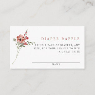 Delicate Herfst Bloemen Baby shower Luier Raffle Informatiekaartje